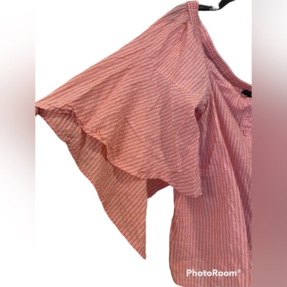 Lane Bryant Striped, Off the Shoulder top, SZ 18/20 - Picture 2 of 6